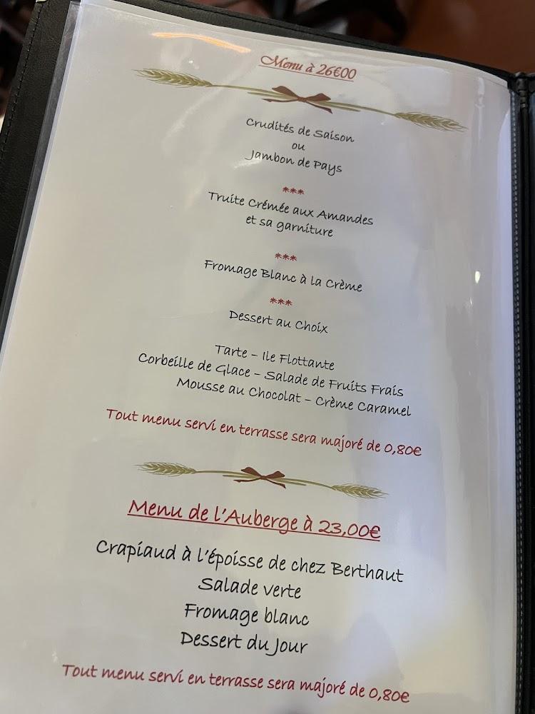 Auberge de la Queue du Lac - Menu Image 3