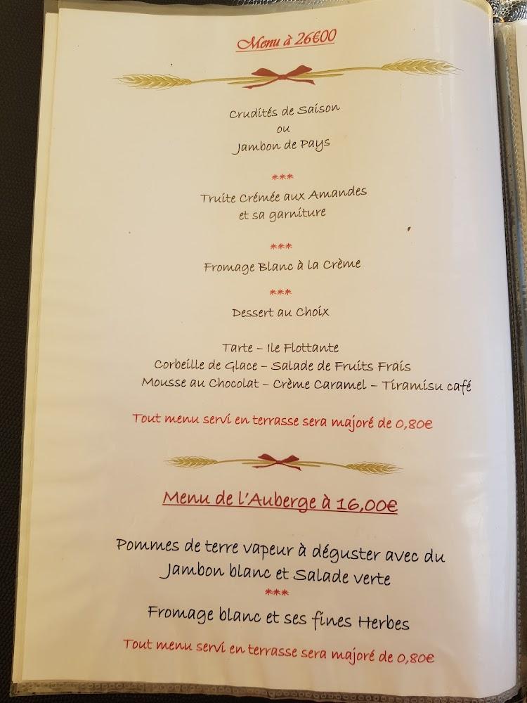 Auberge de la Queue du Lac - Menu Image 4
